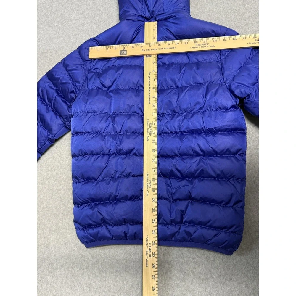 Naissi Jacket Boys 12-13 Blue Hooded Puffer Union Jack Flag Lining Zip Pockets